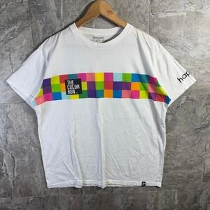 Color Run T-Shirt L The Happy Shirt Unisex Short Sleeve XL